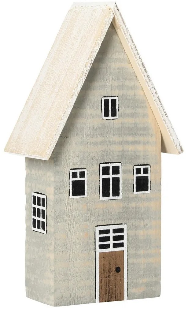 Dekoracja Snow House 19cm white grey