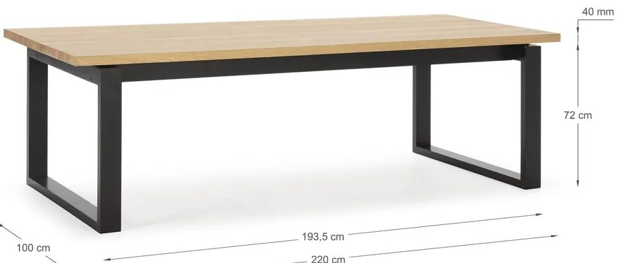 Stół z blatem w dekorze dębu 100x220 cm Rina – Marckeric