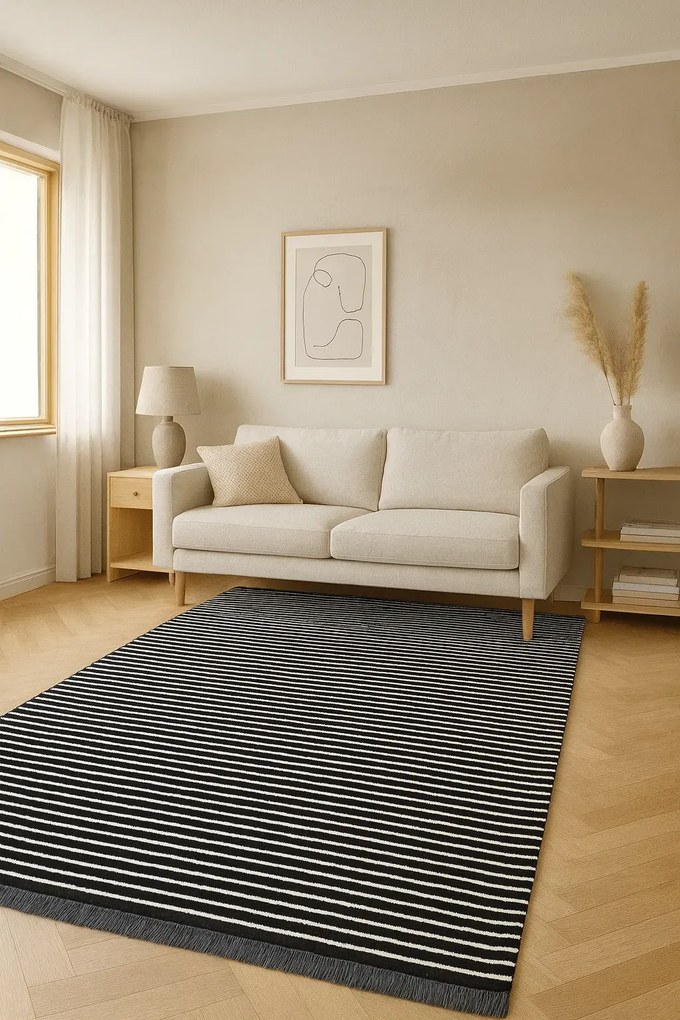 Czarno-biały nowoczesny dywan K4-W05