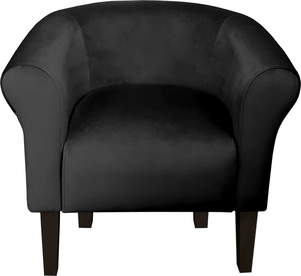 Fotel Milo tkanina Welur wygodny fotel tapicerowany do salonu i sypialni : Kolor nogi - Venge, Kolor tkaniny - VELVET - MG19, Wysokość nogi - 20 cm