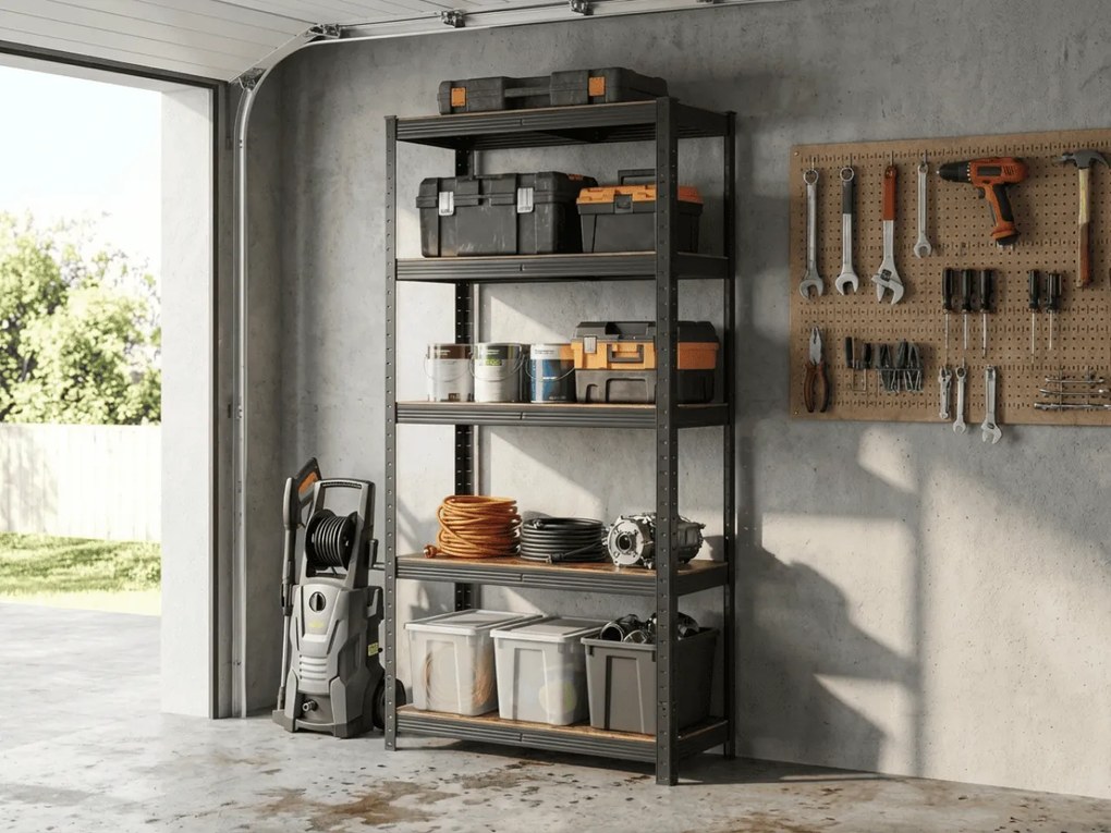 Metalowy regał półkowy TAYLOR 5 półek 150x75 cm