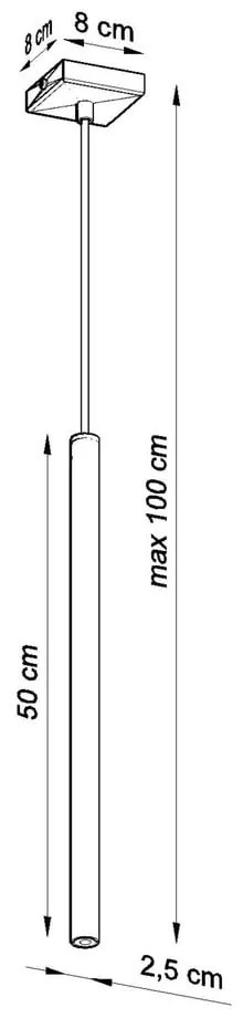 Czarna lampa wisząca Sollux Fideus Single
