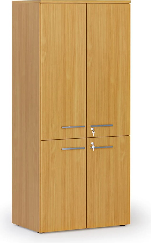 Szafa biurowa pół-drzwi PRIMO WOOD, 800 x 500 x 1781 mm, buk