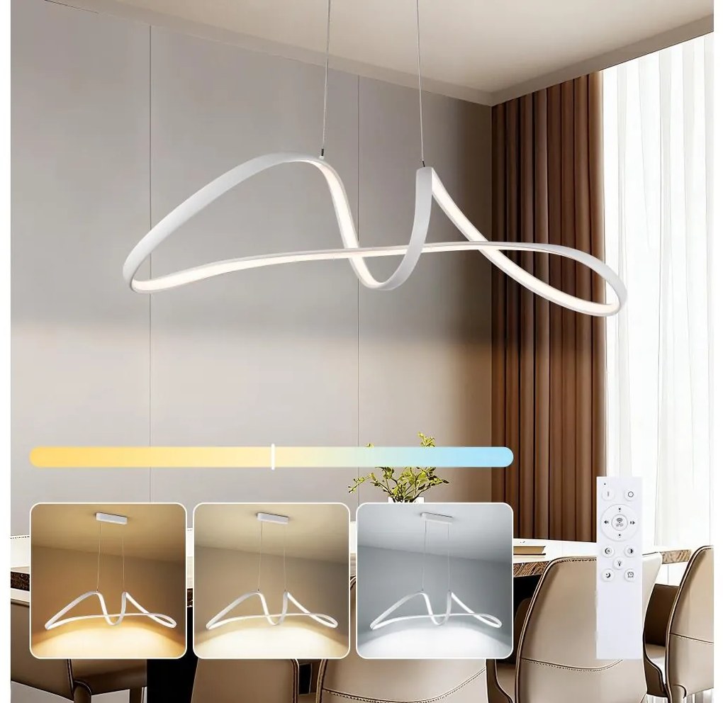 Brilagi-LED ściemnialny żyrandol na lince TWISTER LED/60W/230V 3000-6000K biały+pilot