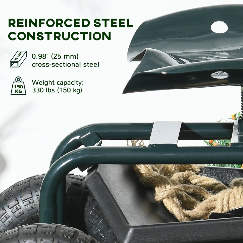 Outsunny Wózek Warsztatowy z Koszem na Narzędzia Zielony | Aosom PL