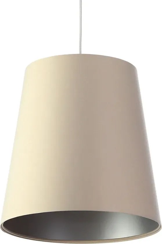 Kremowo-srebrna lampa wisząca stożek do salonu H4-W02