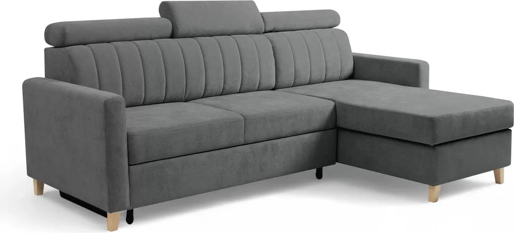 Narożnik Vario z funkcją spania uniwersalny prawo/lewostronny - szary szenil Wind 89