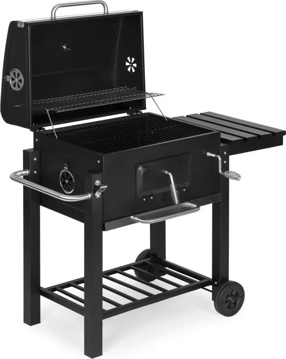 Grill węglowy ogrodowy GW-01 z półkami, kółkami i pokrywą