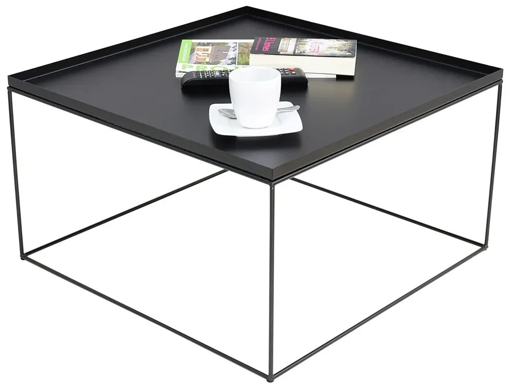Czarny stolik kawowy w stylu loft - Gondiko 4X