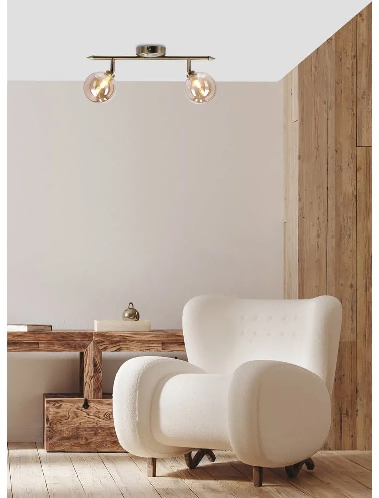 Lampa sufitowa w kolorze brązu ze szklanym kloszem ø 10 cm Rodia – Candellux Lighting