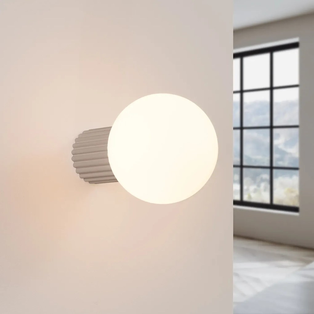 Kinkiet HALO taupe IP44 ryflowany SOLLUX  LIGHTING