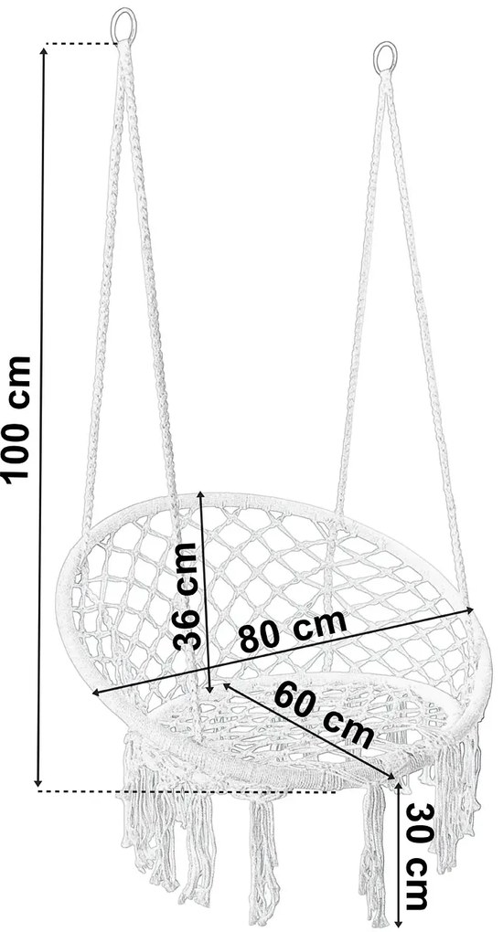 Szara huśtawka bocianie gniazdo z frędzlami - Stelli 4X