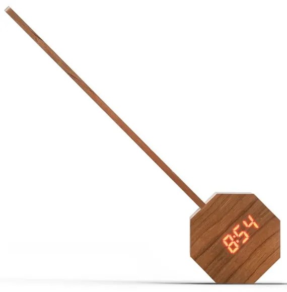 Ciemnobrązowa lampa stołowa LED w dekorze czereśni (wysokość 39,5 cm) Octagon One – Gingko