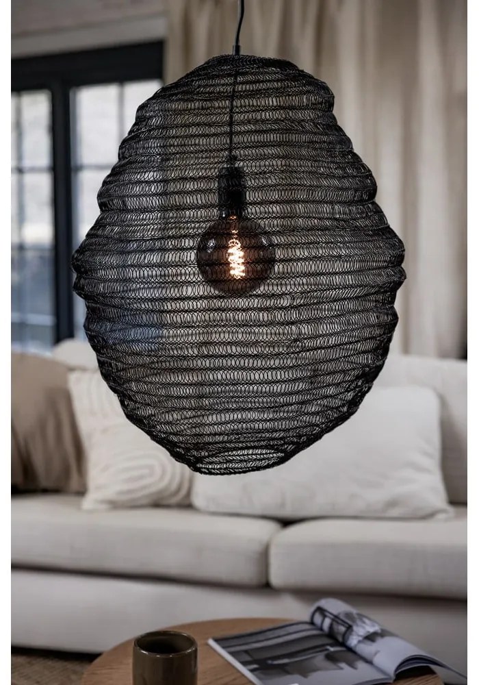 Czarna lampa wisząca z metalowym kloszem ø 50 cm Tazza – Markslöjd