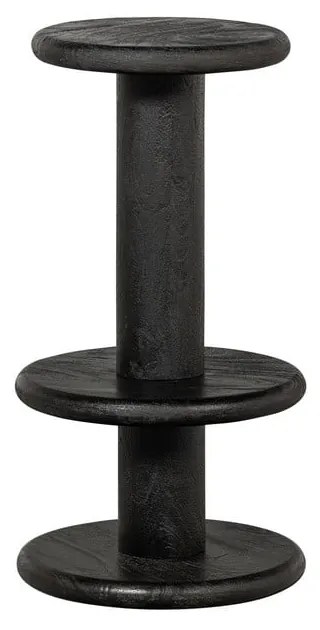 Czarny hoker z litego drewna mango 74 cm Kolby – WOOOD