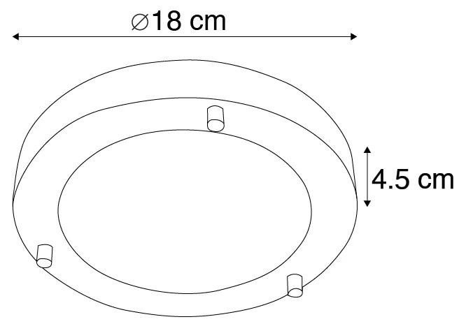 Nowoczesna lampa sufitowa stalowa 18 cm IP44 - Yuma