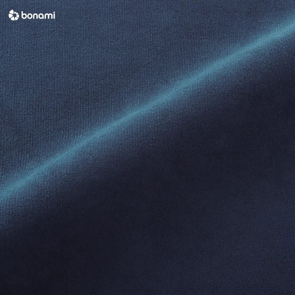 Ciemnoniebieski aksamitny rozkładany narożnik (prawostronny) Sweet Harmony – Miuform