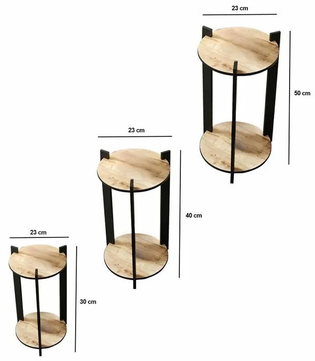 Stojak na kwiaty Flower Desk Round – dąb