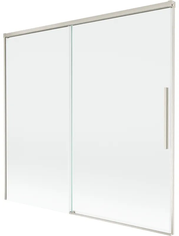 Mexen Rox parawan nawannowy 2-skrzydłowy rozsuwany 170 x 150 cm, transparent, nikiel szczotkowany - 8C9-170-001-97-00