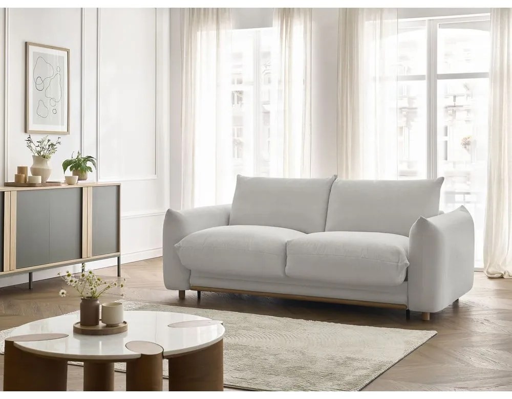 Jasnoszara rozkładana sofa 214 cm Ernest – Bobochic Paris