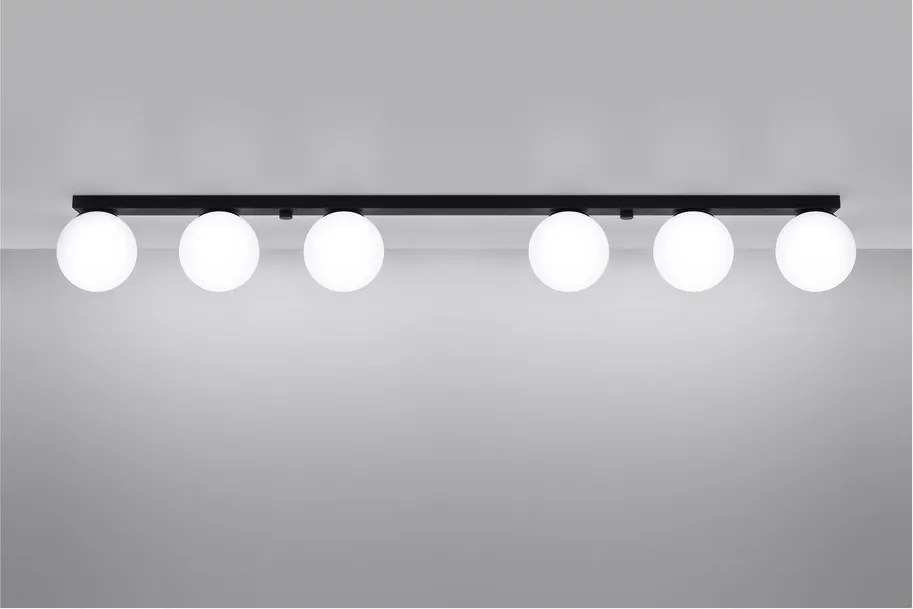 Czarna lampa sufitowa ze szklanym kloszem ø 12 cm Umerta – Sollux