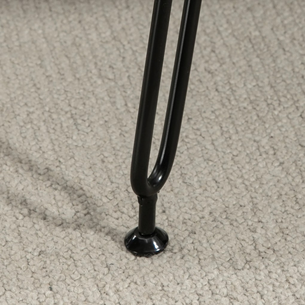 HOMCOM Ławka, Pikowane Siedzisko, Okładka z Sztucznego Futra, Metalowe Nogi, do 120 kg, 82x30x47 cm, Szary/Czarny