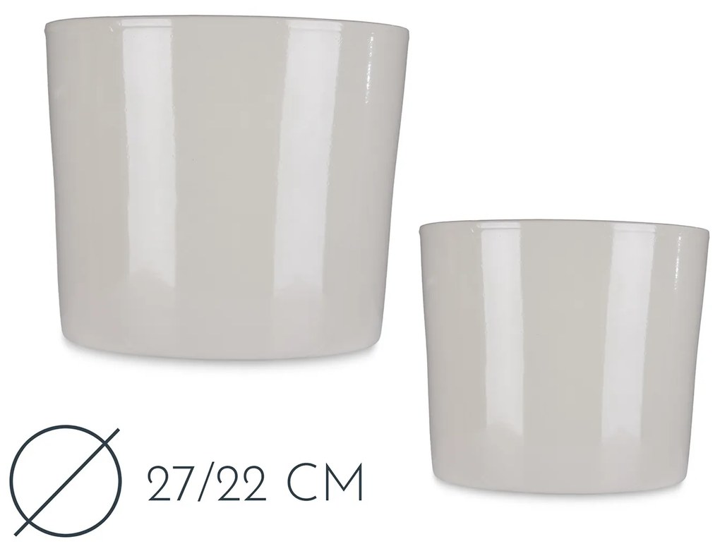 Doniczki ceramiczne MINIMAL, 2 sztuki, Ø 22 cm i Ø 27 cm