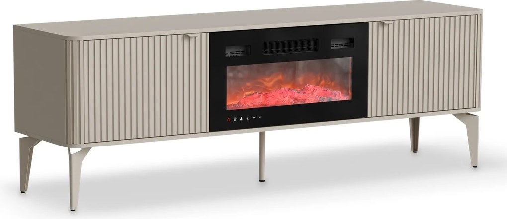Stolik pod telewizor z kominkiem Beluci RTV-1 Halmar, kaszmir