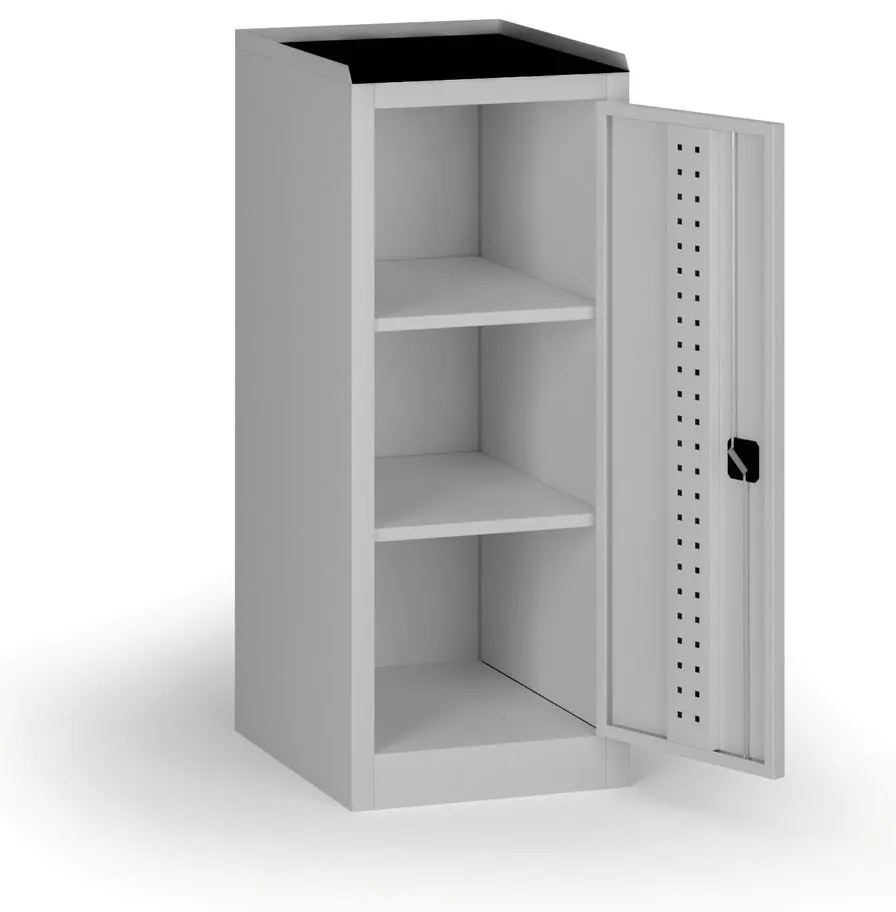 Szafa warsztatowa na narzędzia niska KOVOS, 2 półki, 600 x 505 x 1180 mm, szary
