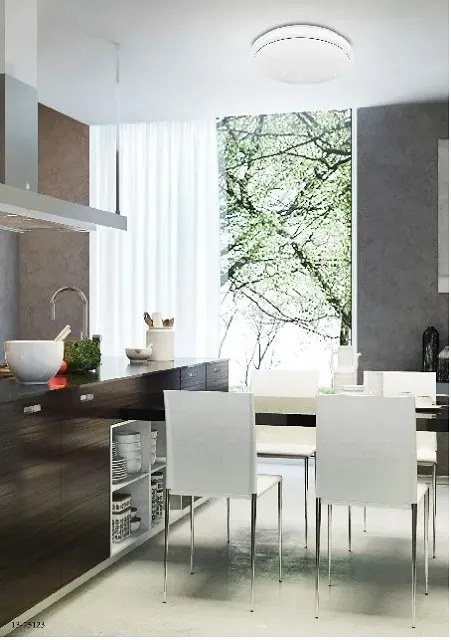 Nowoczesny plafon led z białym kloszem - V184-Dizi