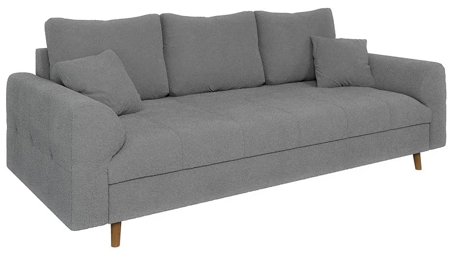 Szara sofa z materiału bouclé 210 cm Ariella – Ropez