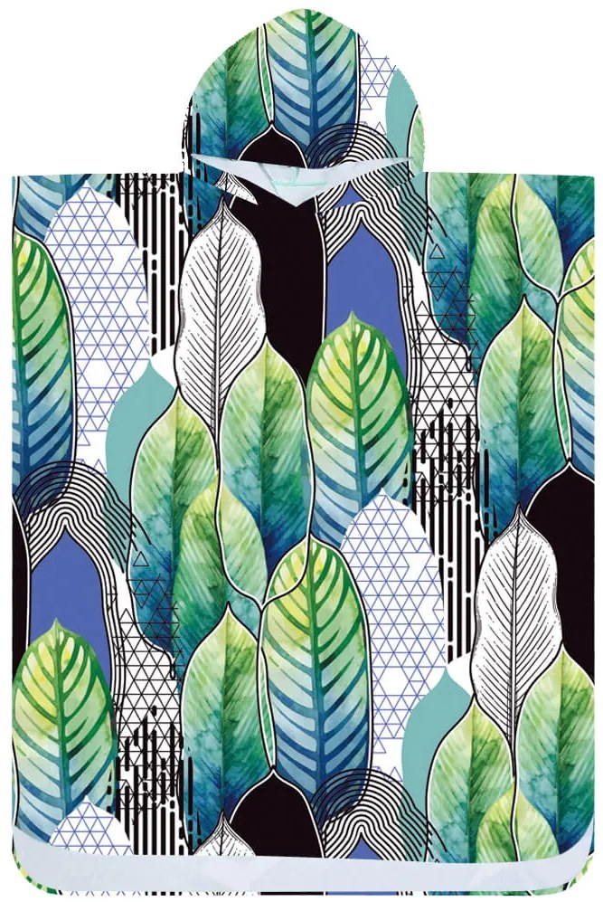 Ponczo plażowe FEATHER zielono-niebieskie 80x145 cm