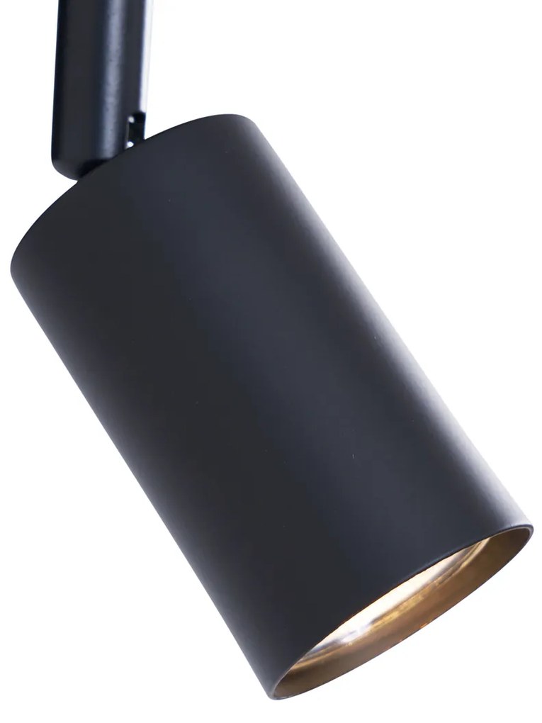 Nowoczesny czarny Kinkiet / Lampa scienna z USB-C z możliwością regulacji nachylenia - Rex Nowoczesny Oswietlenie wewnetrzne