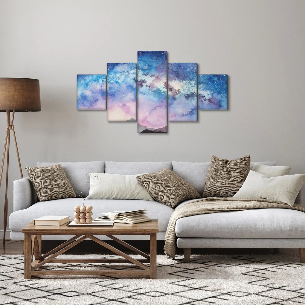 Obraz - Droga Mleczna, akwarela (125x70 cm)