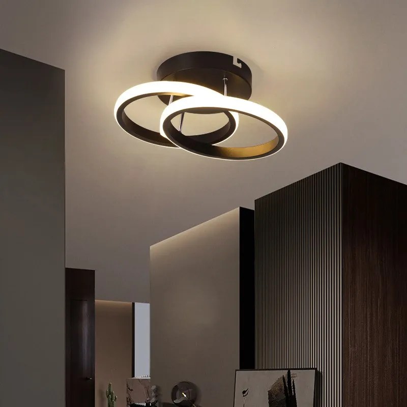 Plafon lampa LED sufitowa okrągła metalowa AT67-2SL-Czarny