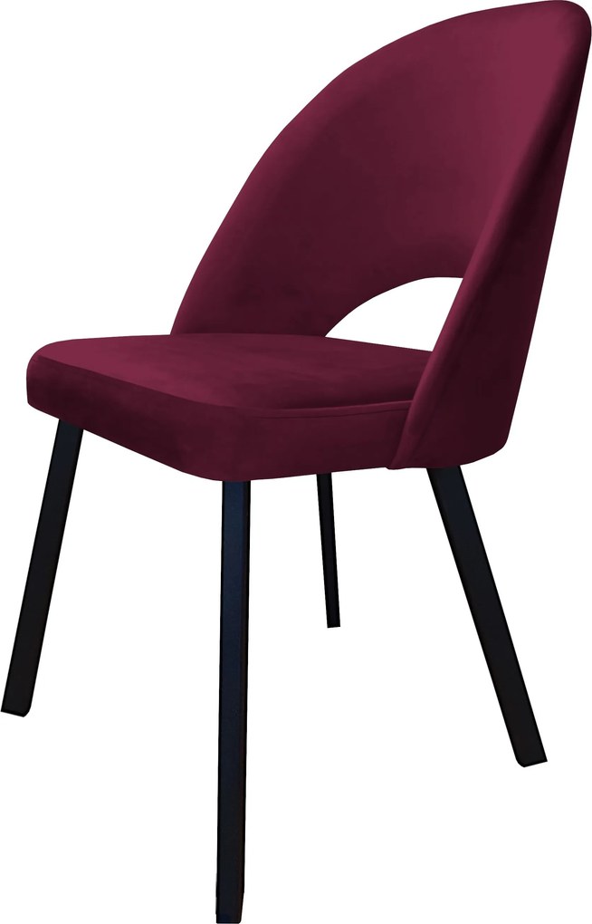 Krzesło Polo tkanina Welur noga metalowa : Kolor nogi - Czarna profil, Kolor tkaniny - VELVET - MG02, Typ siedziska - Siedzisko stałe