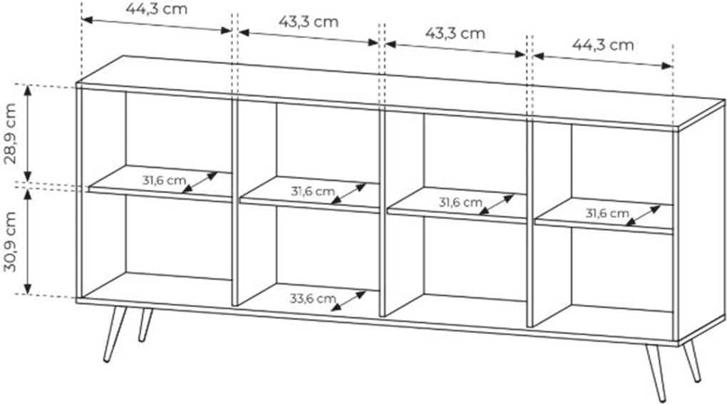 Komoda Flaro 183 cm z oświetleniem - dąb dunin