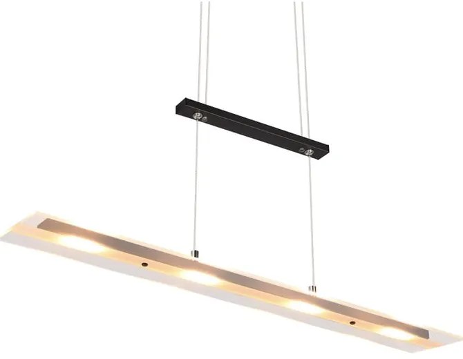 Czarna lampa wisząca LED ze szklanym kloszem Milos – Trio
