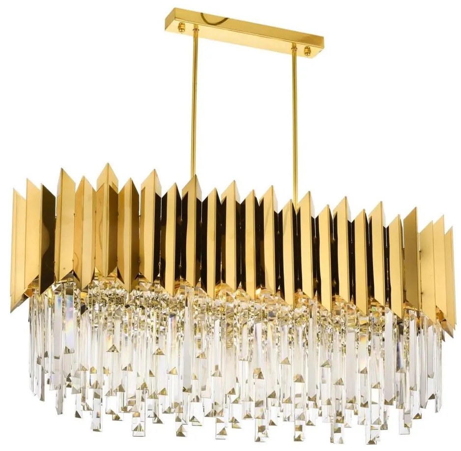 Żyrandol na łańcuchu CRYSTALLINE 8xE27/40W/230V złoty