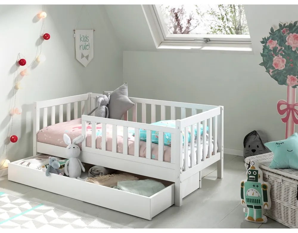 Biała szuflada pod łóżko dziecięce 70x140 cm Peuter – Vipack