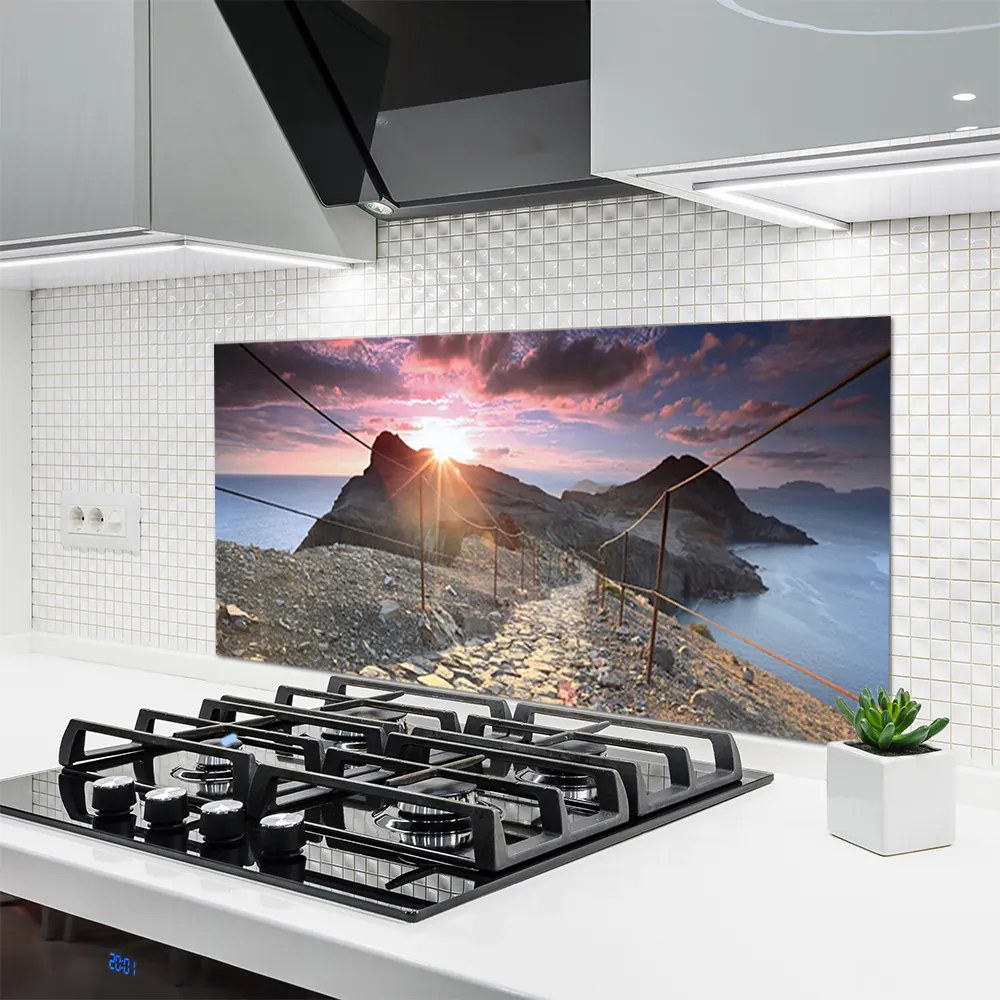 Dekor Szklany do Kuchni Szlak nad Przepaścią o Zmierzchu