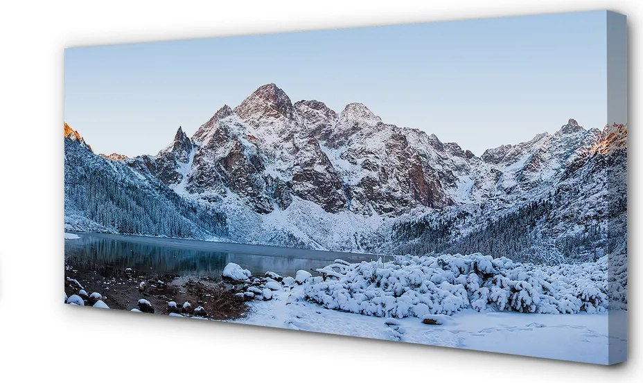 Obraz na płótnie Góry Zimą, Śnieg i Jezioro