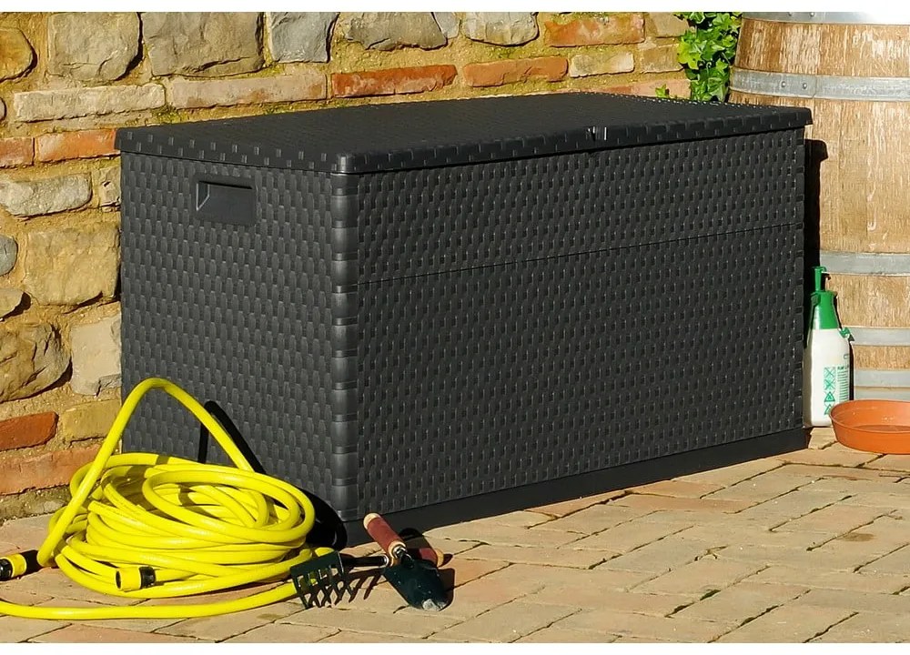Ciemnoszara skrzynia ogrodowa Rattan – Toomax