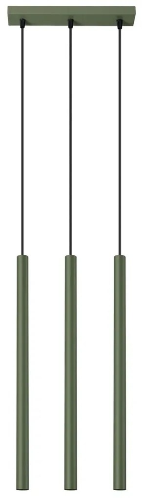 Lampa wisząca PASTELO 3 zielona oliwka SOLLUX LIGHTING