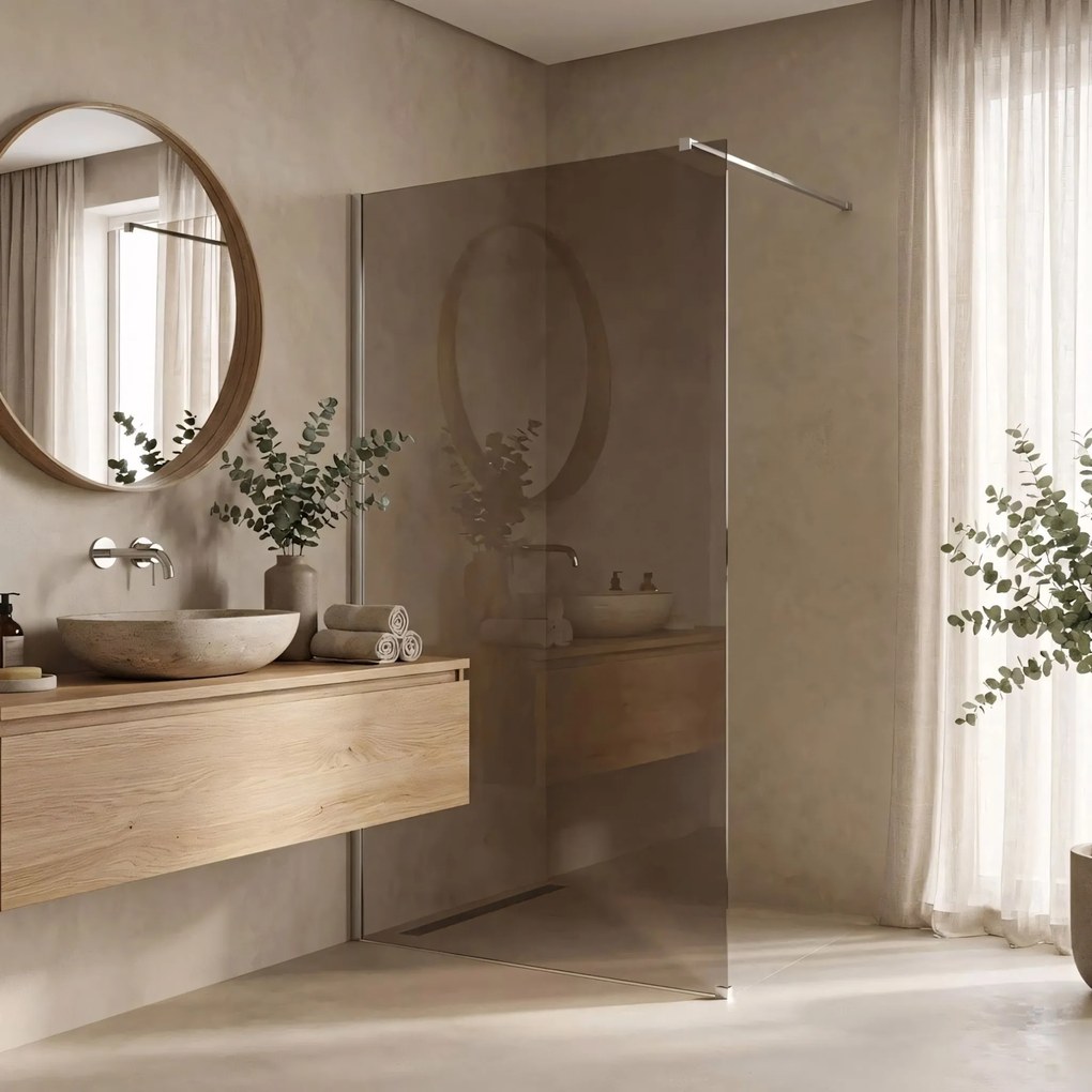 Kabina prysznicowa Walk-In Rea Flexi Brown / Chrome 130