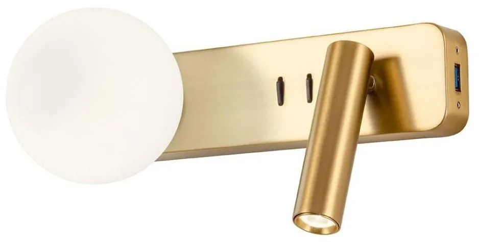 Redo 01-2992 - LED Kinkiet OASIS LED/3W/230V+1xG9/10W USB CRI 90 brązowy