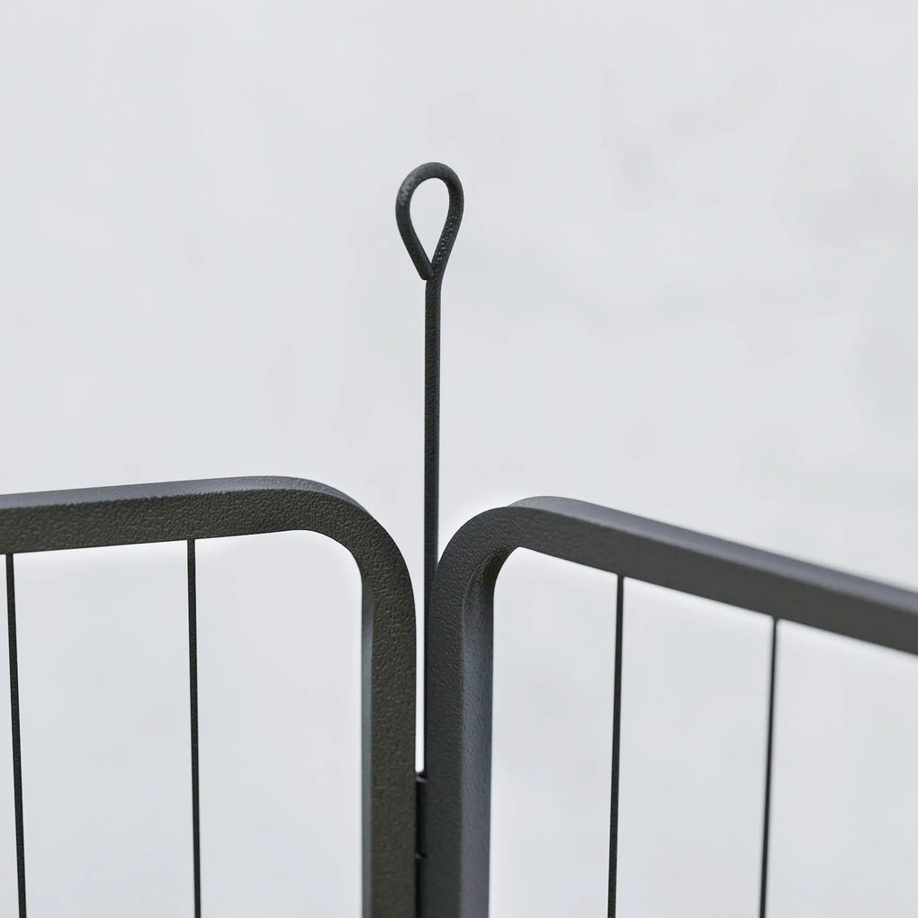 Kojec dla Psów PawHut, Gehege dla Zwierząt Domowych, 6 Paneli, Stal, Składany, Czarny