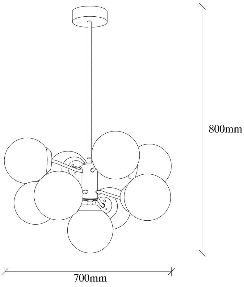 Biała/w kolorze mosiądzu lampa wisząca ze szklanym kloszem ø 70 cm Mudoni – Opviq lights