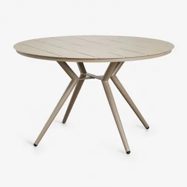 Okrągły Aluminiowy Stół Ogrodowy Valerie Mokka Brąz & Ø125 Cm - Sklum