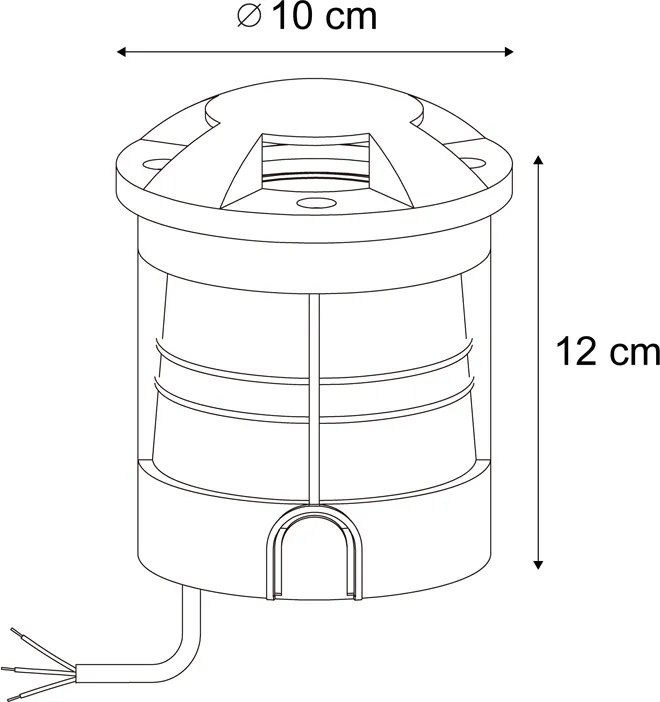 Zestaw 6 nowoczesnych reflektorów gruntowych czarnych GU10 50mm z efektem 4-punktowego światła IP65 - Cellar
